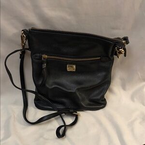 Kooba Black Leather Crossbody with Gold-Tone Accents